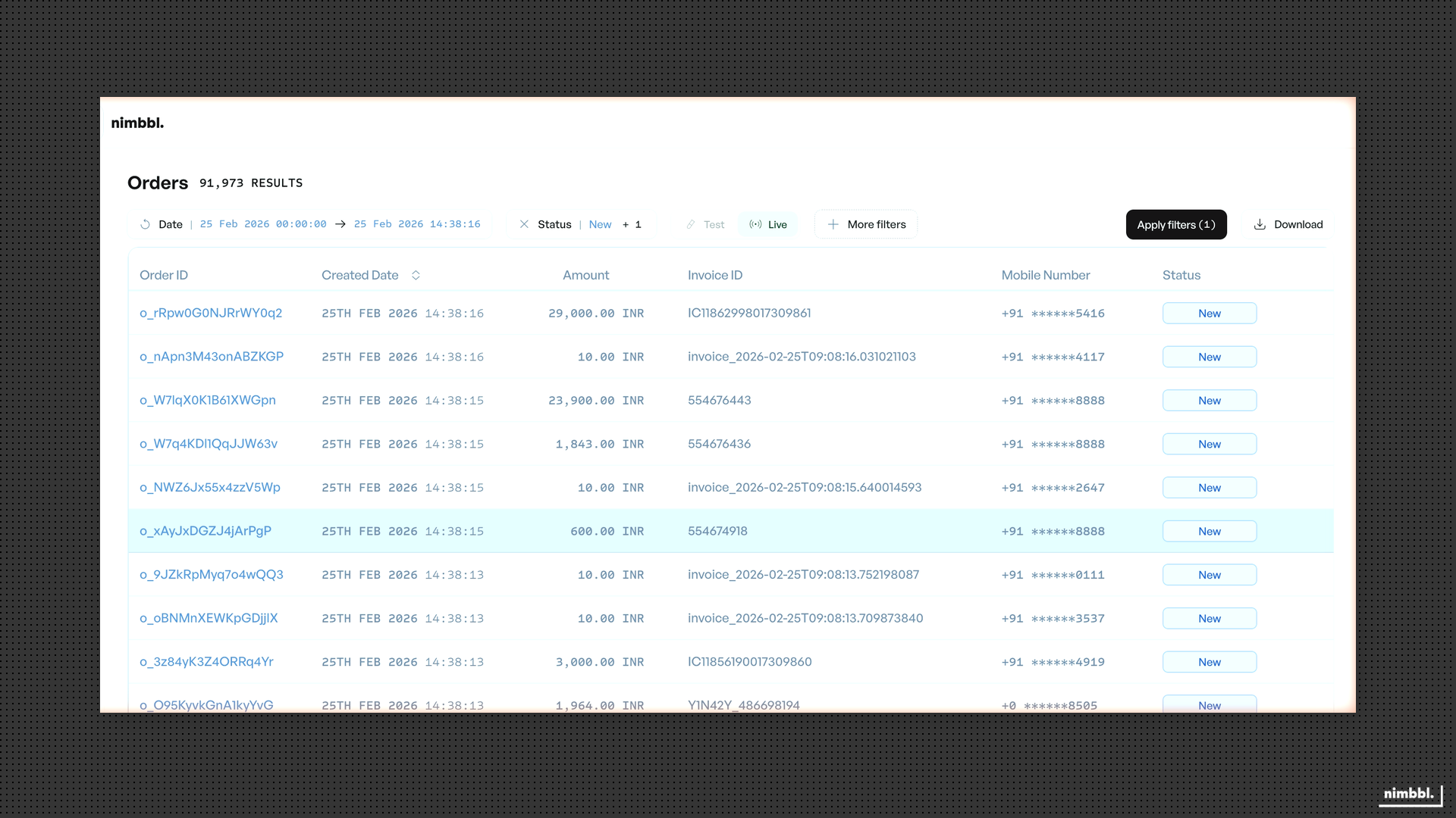Apply Filters button
