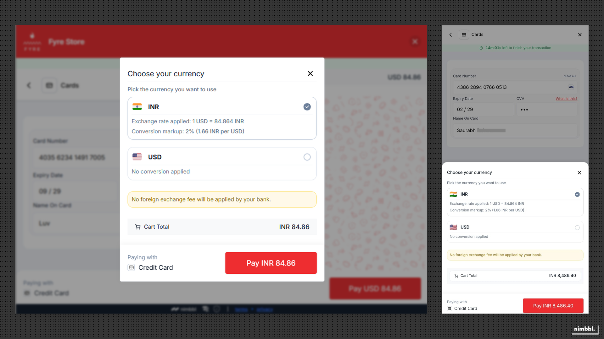 Dynamic currency conversion selection on desktop and mobile