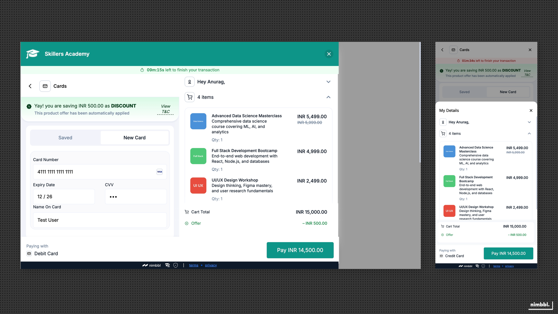 Line-item offer applied to a specific product in the cart