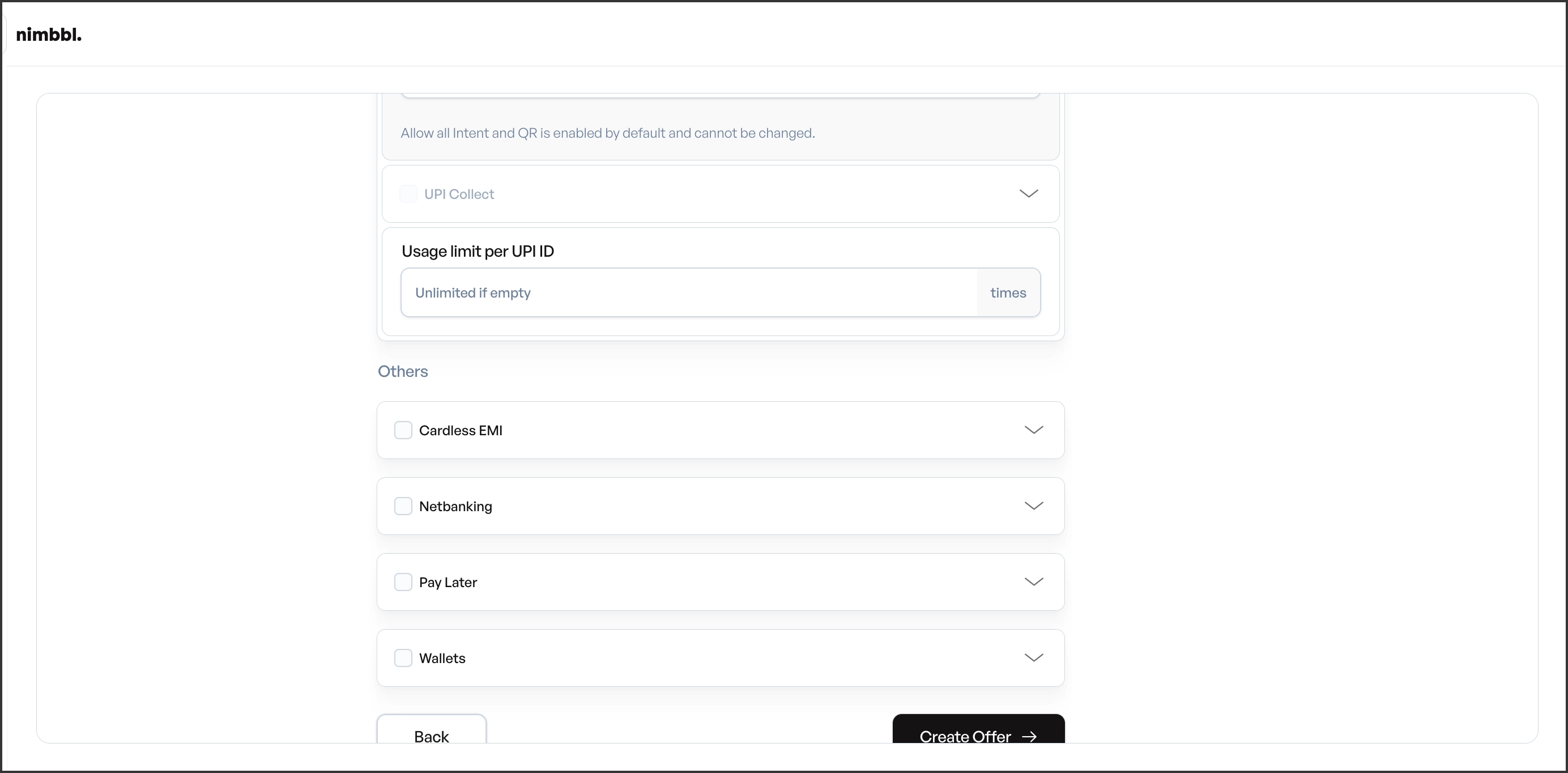 Other payment modes targeting