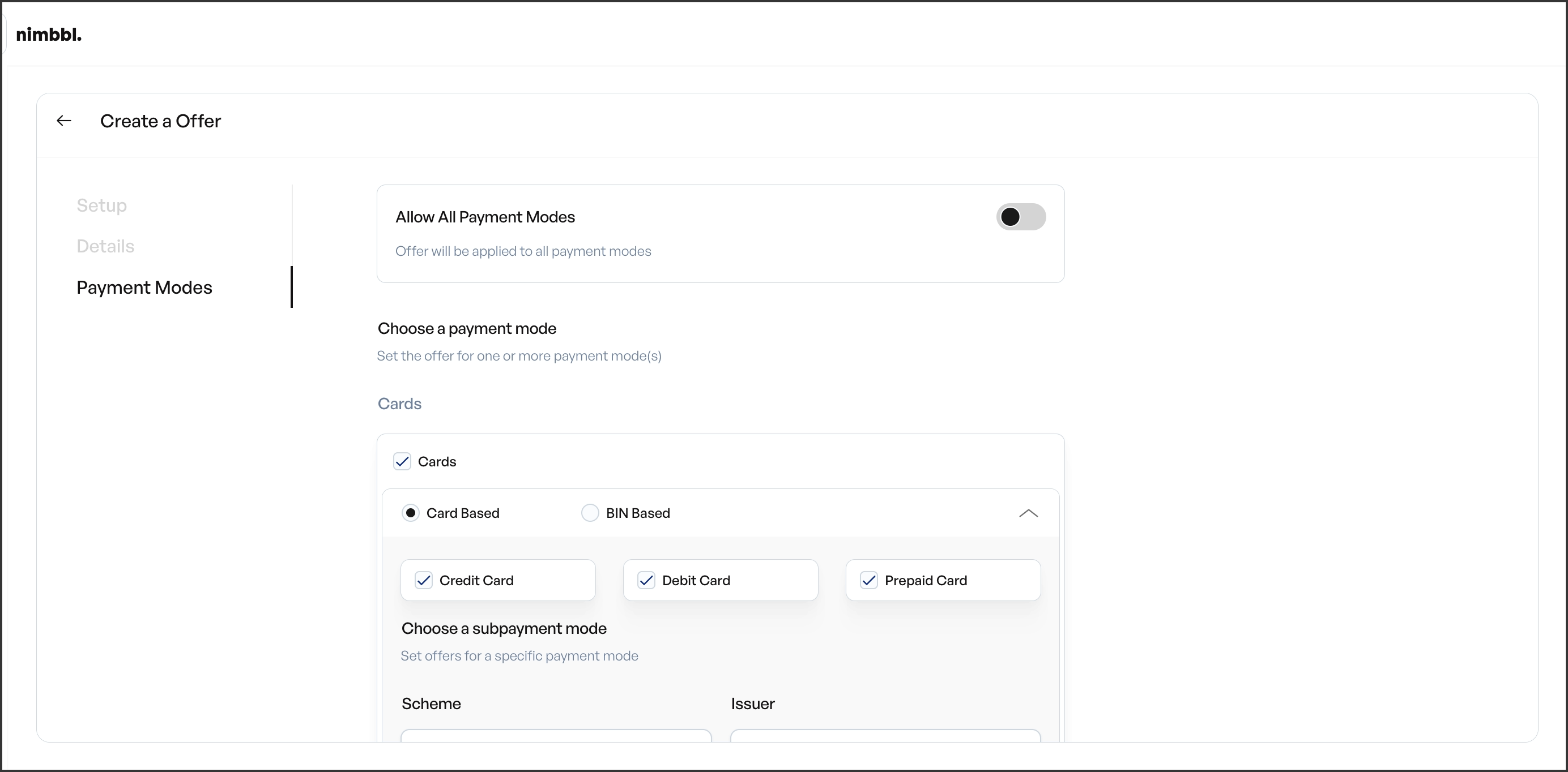 Product configuration toggle