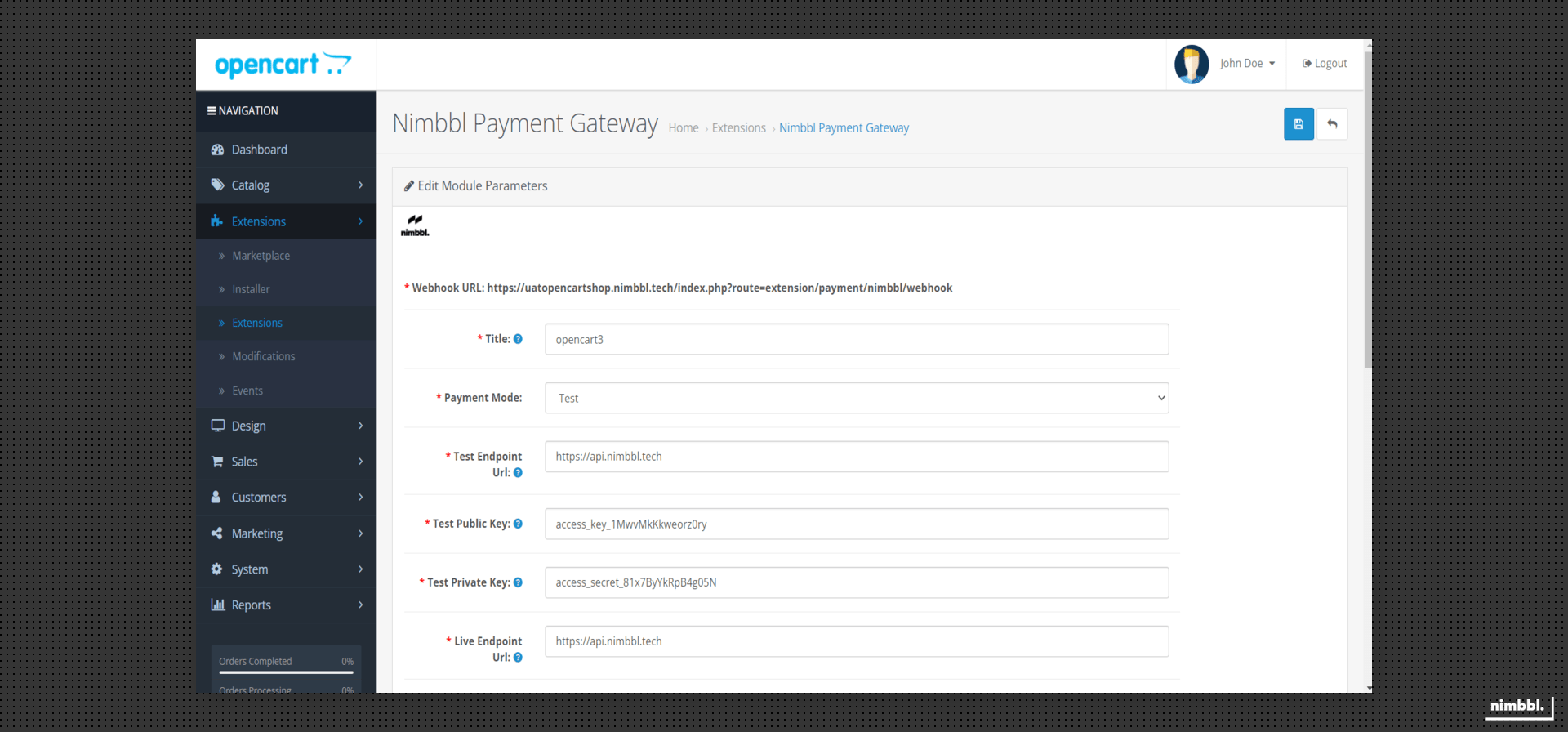 Payment mode selection setting