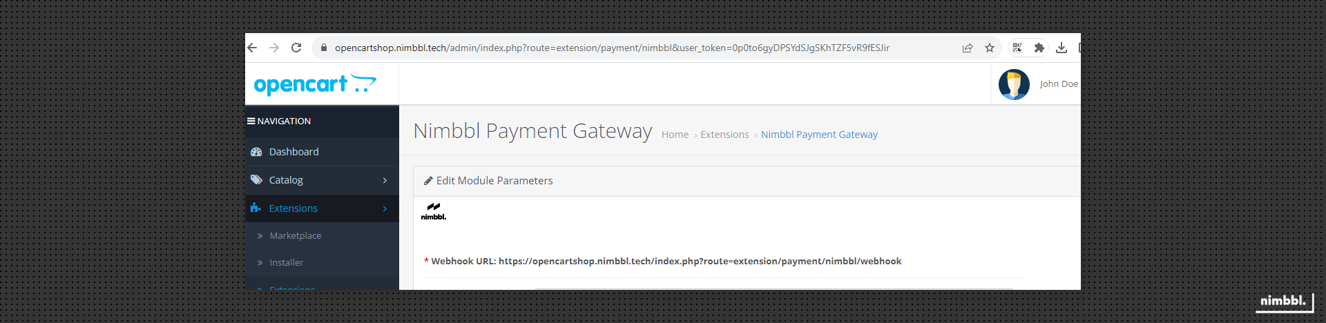 Generated webhook URL field
