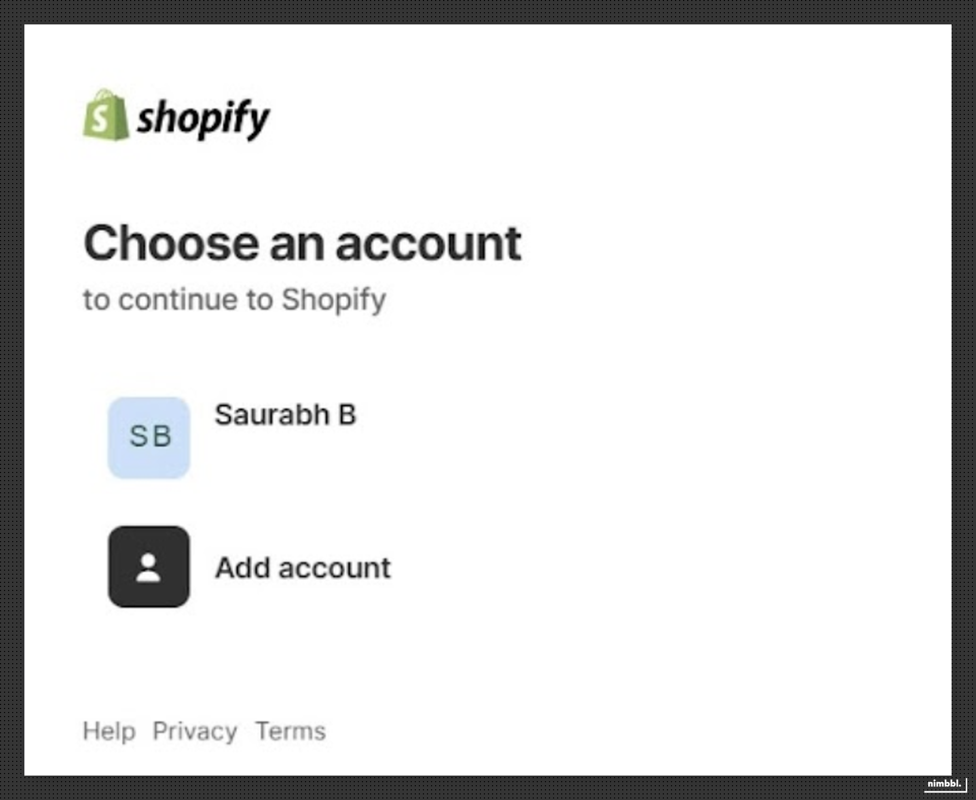 Select your Shopify account