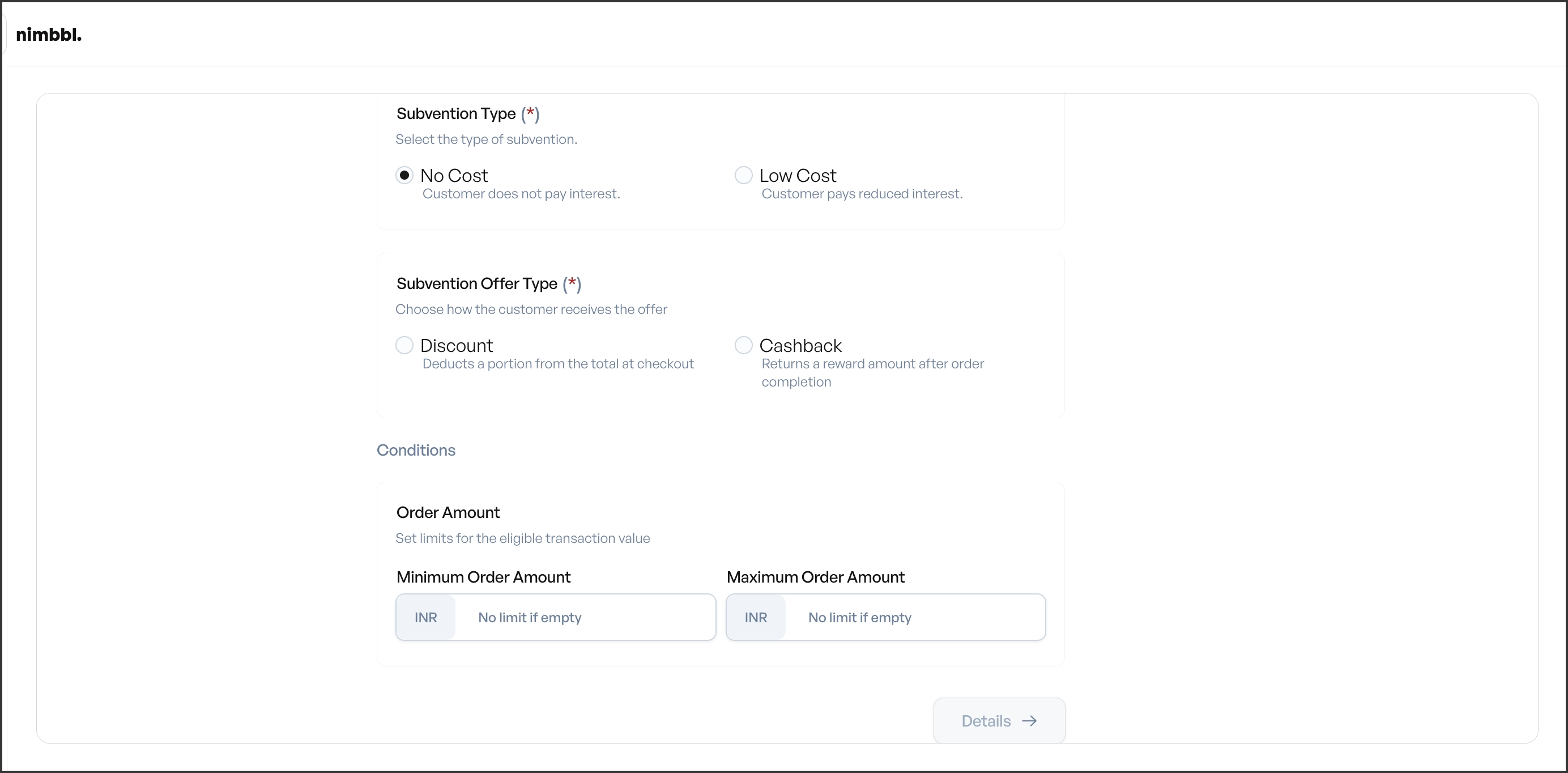No-cost vs low-cost selection