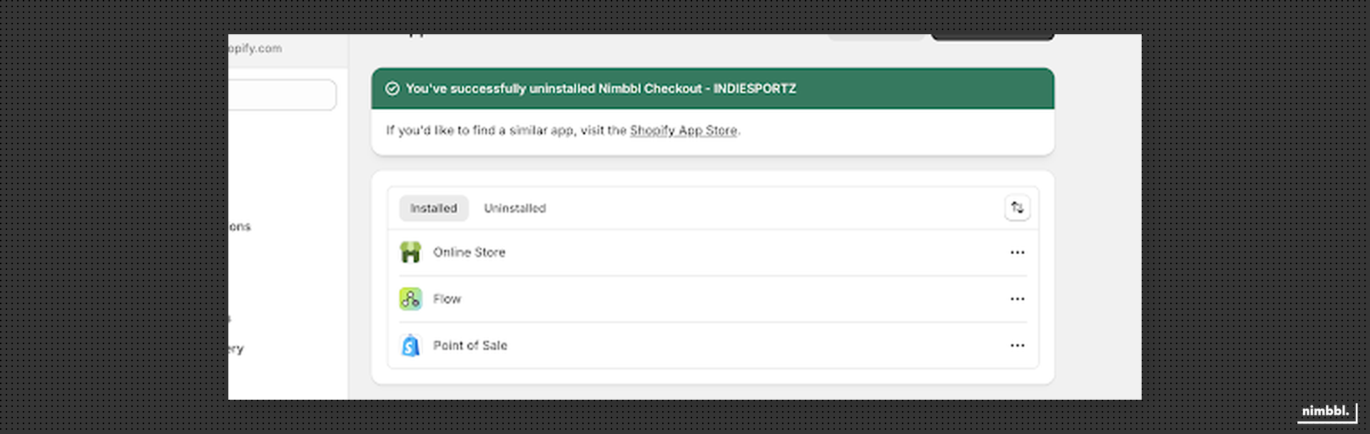 App uninstalled successfully