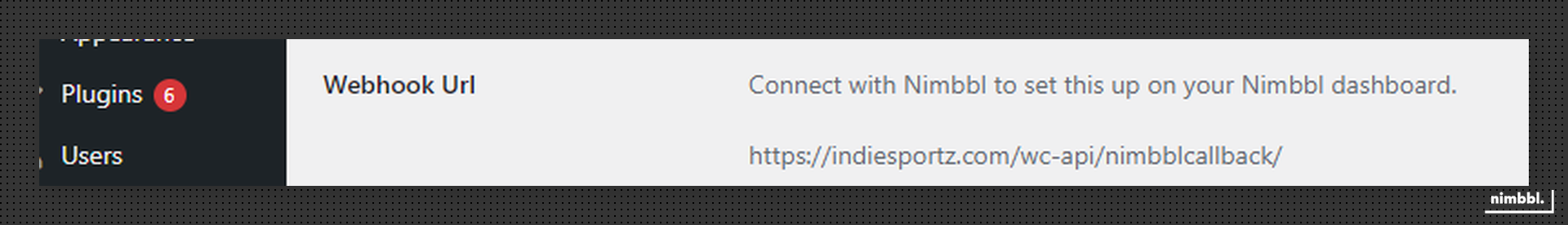 Generated webhook URL field